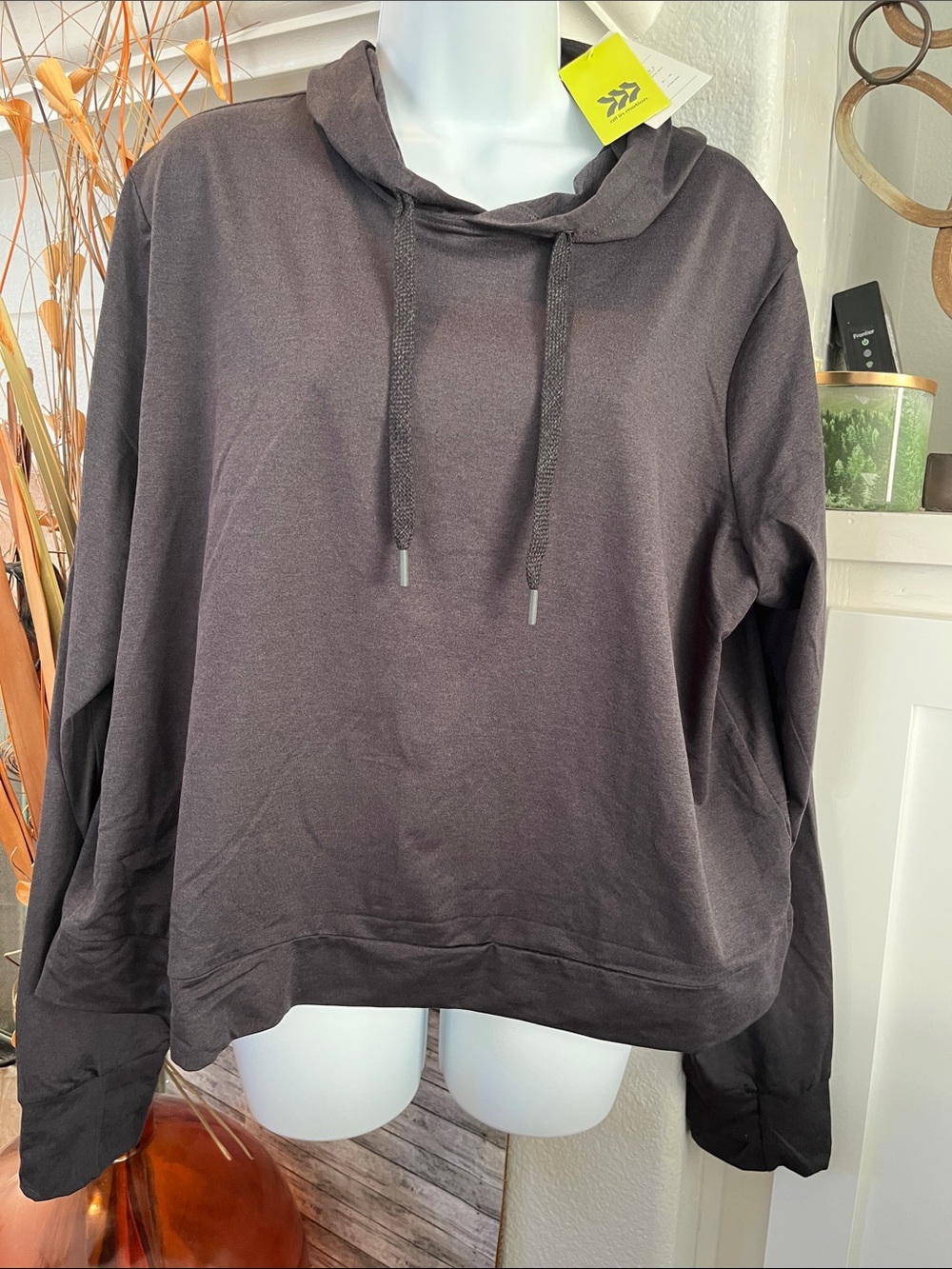 Women's Black/ grey Pullover Hoodie Sweatshirt